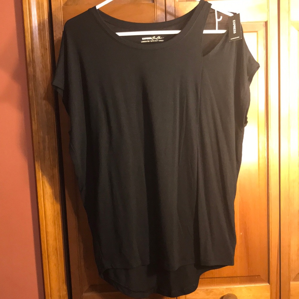 Ultra soft S jersey shirt NEW w tag - off shoulder